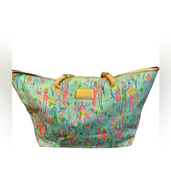 Lilly Pulitzer Tote Shoreline Party Sand Bar Pop Balloons beach bag RARE - Picture 1 of 7